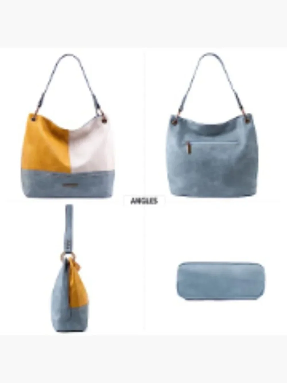 Women's Hobo Shoulder Bag Slouchy Tote Vegan Leather Large Capacity Zip Top